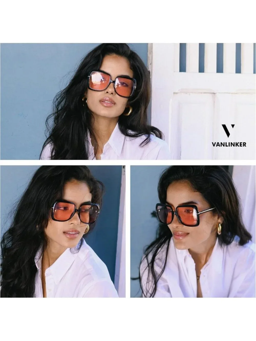 Trendy Oversized Polarized Square Sunglasses for Women - Retro Vintage Shades
